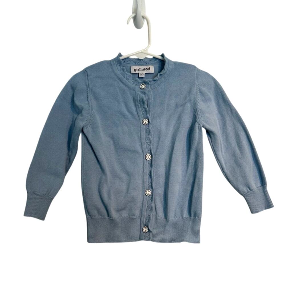 Girlhood Cardigan Sweater, Light Blue, Toddler Girl Size 2/3
